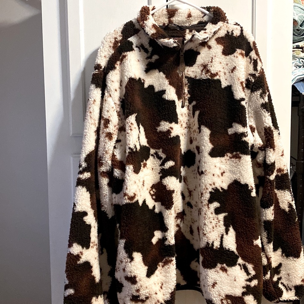 Cow print girlie girl pull over